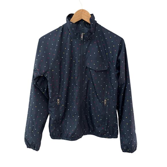The North Face Multicolor Polka‎ Dot Rain Windbreaker Jacket Navy Blue Size XS - Picture 2 of 10
